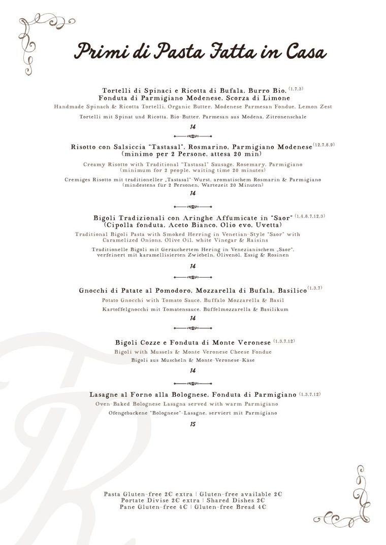 Menükarte Trattoria Teatro Romano — Seite 4