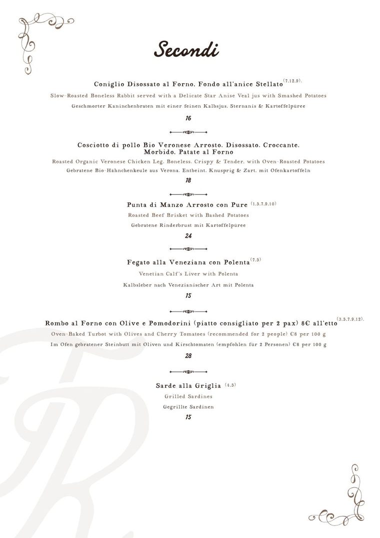 Menükarte Trattoria Teatro Romano — Seite 5