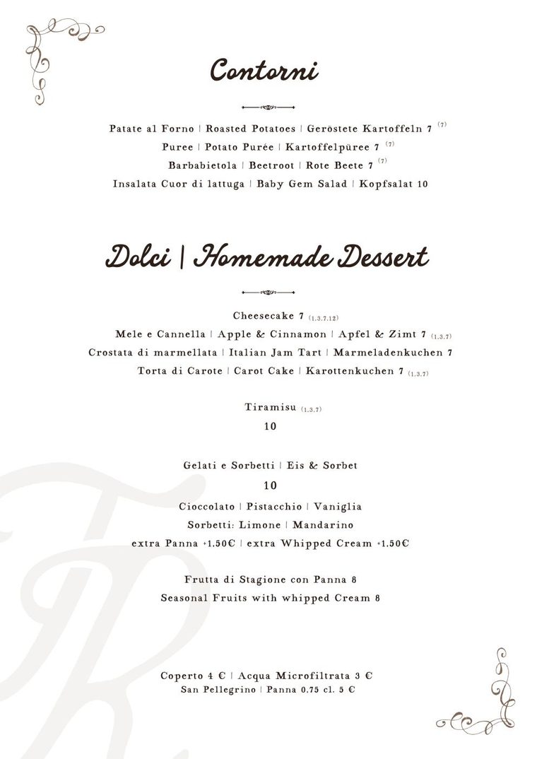 Menükarte Trattoria Teatro Romano — Seite 6