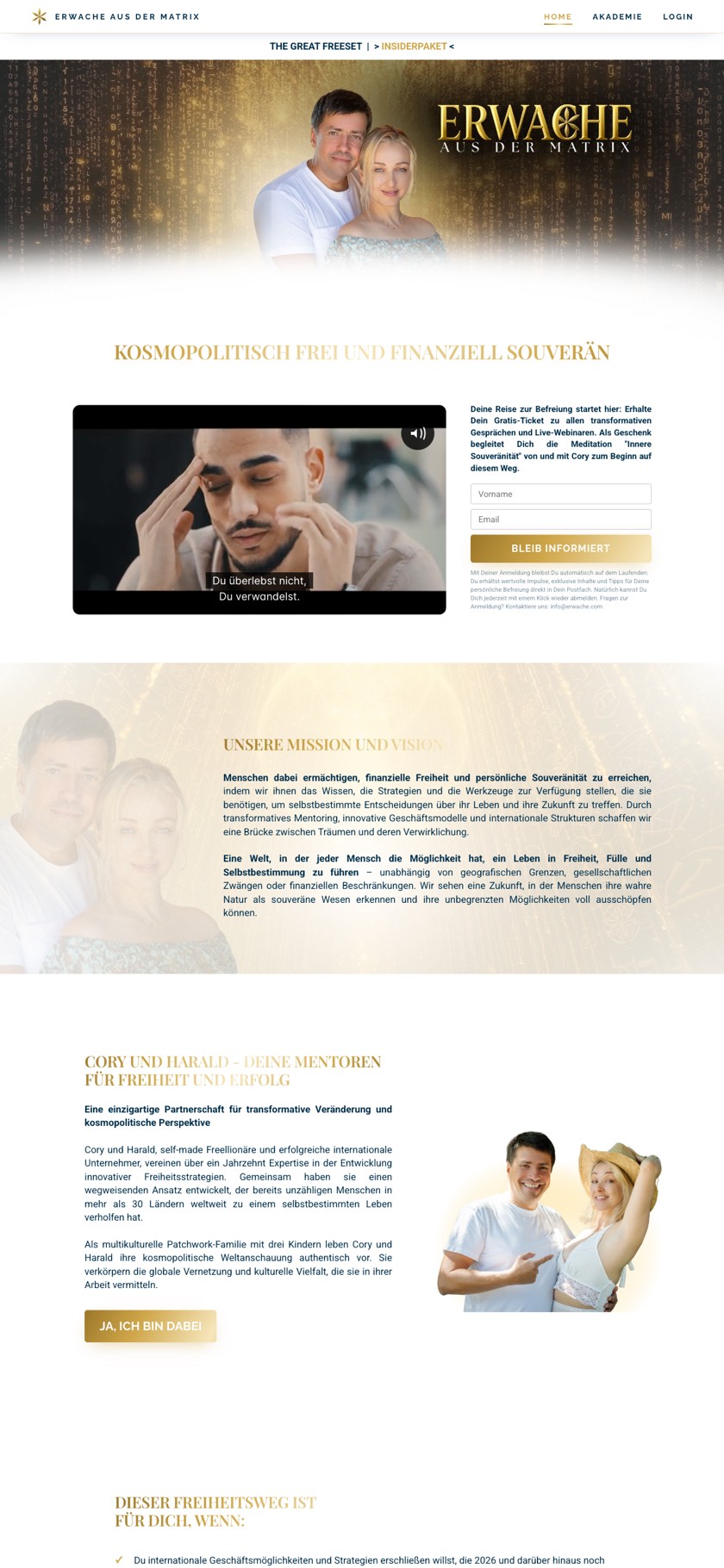 Website Erwache aus der Matrix