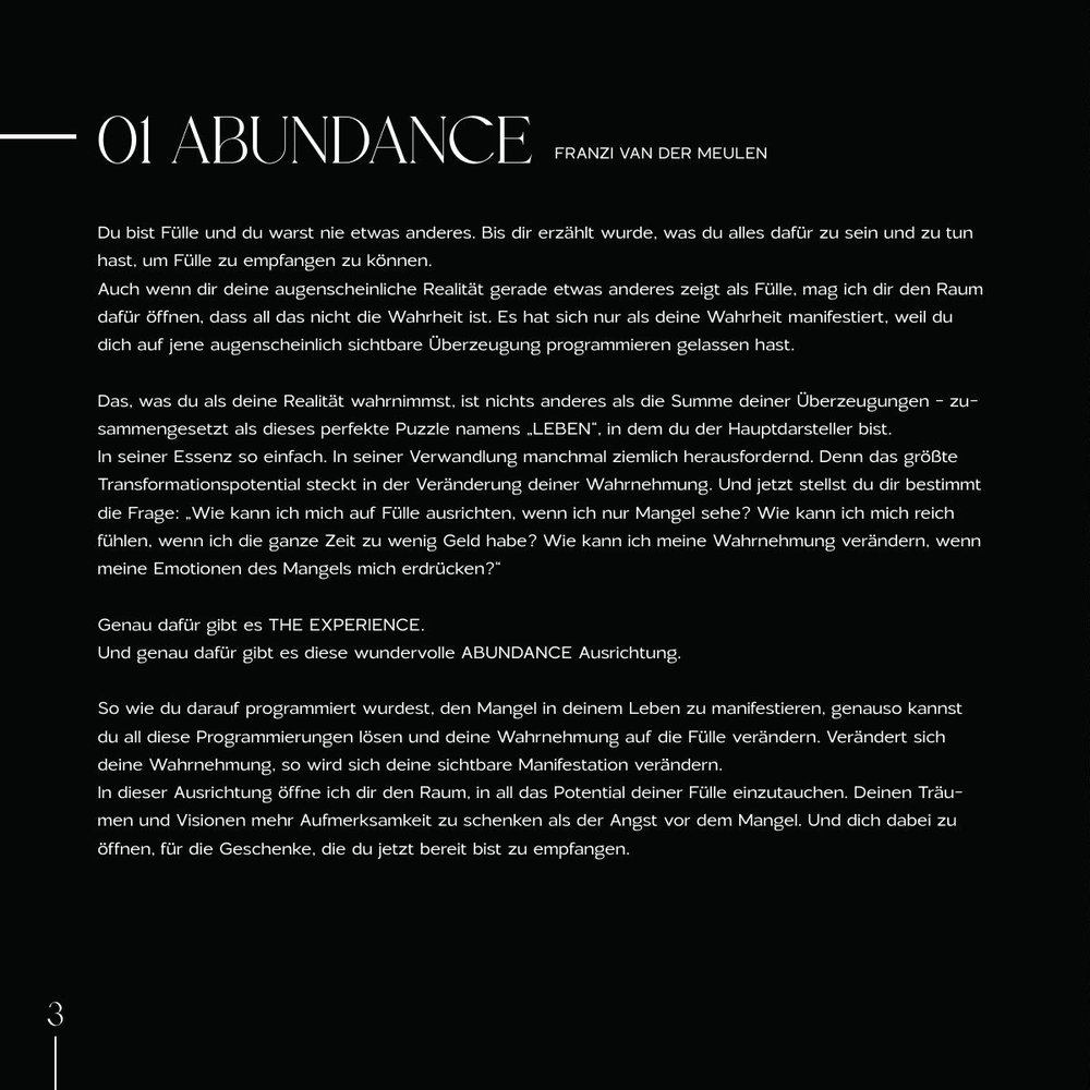 THE BOOK — Kapitel Abundance